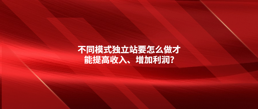 不同模式獨(dú)立站要怎么做才能提高收入、增加利潤(rùn)?