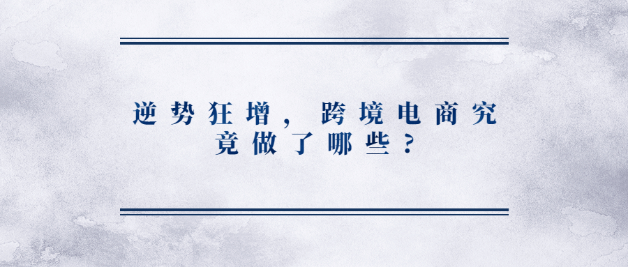 逆勢(shì)狂增，跨境電商究竟做了哪些?